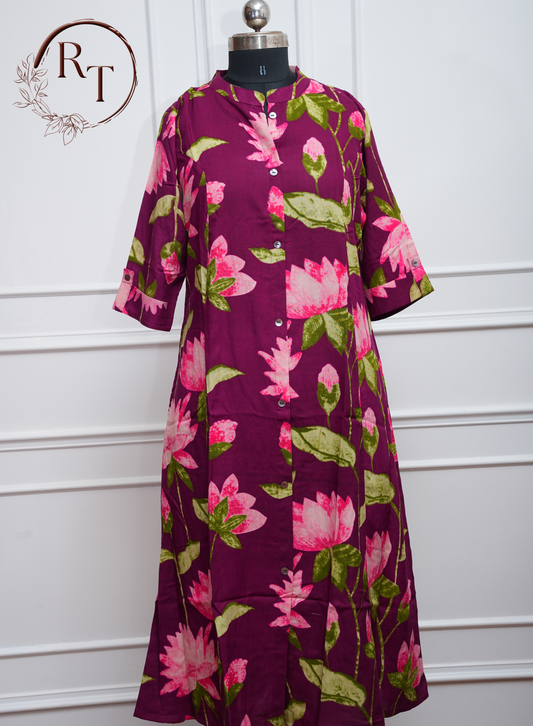 Plum Petal Cotton Kurti