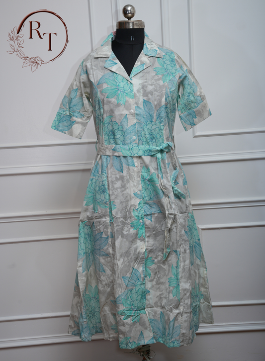 Aqua Mist Cotton Shirt Kurti