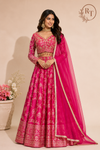 Fuchsia Royale Banarasi Embroidered Lehenga Set (RT1291)