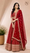 Royal Red A-Line Georgette Lehenga Set (RT1350)