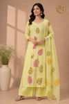 Sunshine Leaf Mull Chanderi Suit Set (RT1380)
