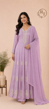Rosé Blush Premium Embroidered Chinon Anarkali Set (RT1173)