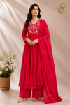 Rose Royale Premium Mull Chanderi A-Line 3 Piece Suit Set (RT1156)