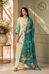 Peacock Bloom Butter Crepe 3 Piece Set (RT1017)