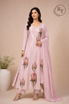 Blushing Tulip Serenade – Chinon Brush Paint A-Line Anarkali Set (RT1091)
