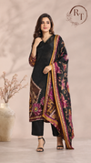 Black Opulence Butter Crepe Suit Set (RT1029)