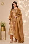 Copper Gold Shimmer Straight Cut Suit Set (RT2013)