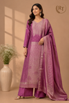 Royal Magenta Tissue Silk Straight-Cut 3-Piece Set (RT1432)