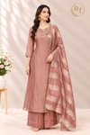 Peacock Grace Salsa Embroidered A-Line Suit Set (RT1631)