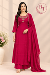 Magenta Embroidered A-Line Suit (RT1622)
