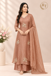 Dusty Rose Embroidered Salsa A-Line Suit Set (RT1616)