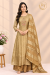 Golden Glow Embroidered Salsa A-Line Suit Set with Dupatta (RT1636)
