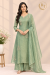 Sage Mist Miraci Embroidered A-Line Suit Set (RT1606)