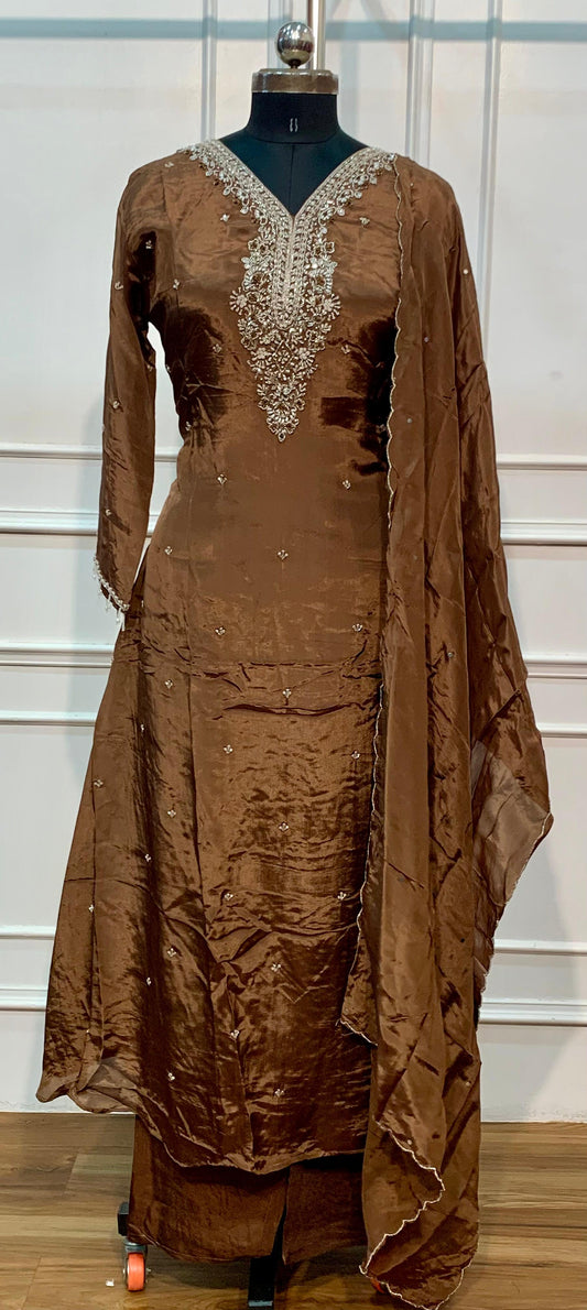 Cocoa Elegance – Premium HO A-Line 3 Piece Suit Set (RT1600)