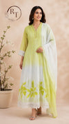 Elegant Pista Green Cotton Ethnic Suit Set (RT 2003)