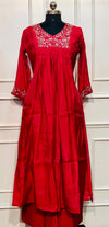 Ruby Blossom Mull Chanderi Suit Set (RT1019)