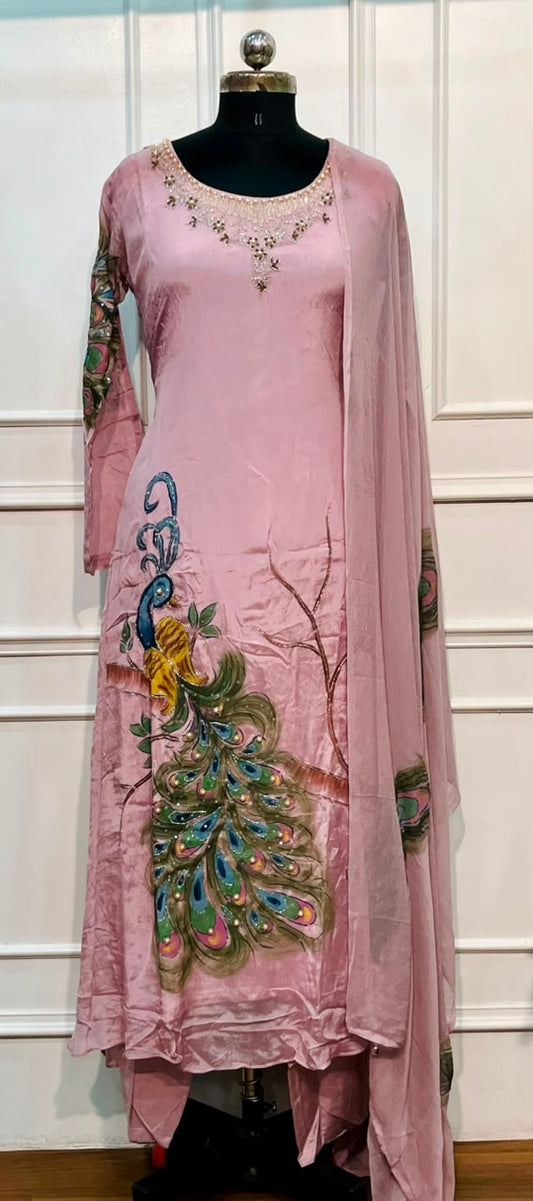 Lavender Peacock Grace Chinon A-Line 3 Piece Set (RT1111)