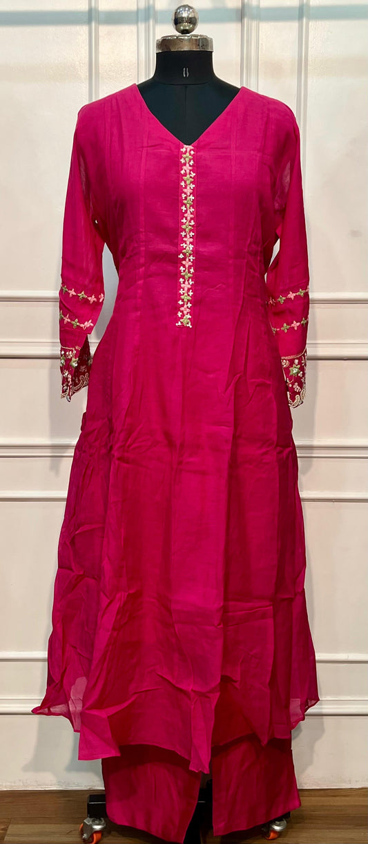 Pink Designer Anarkali Suit Set (L, XL, XXL)