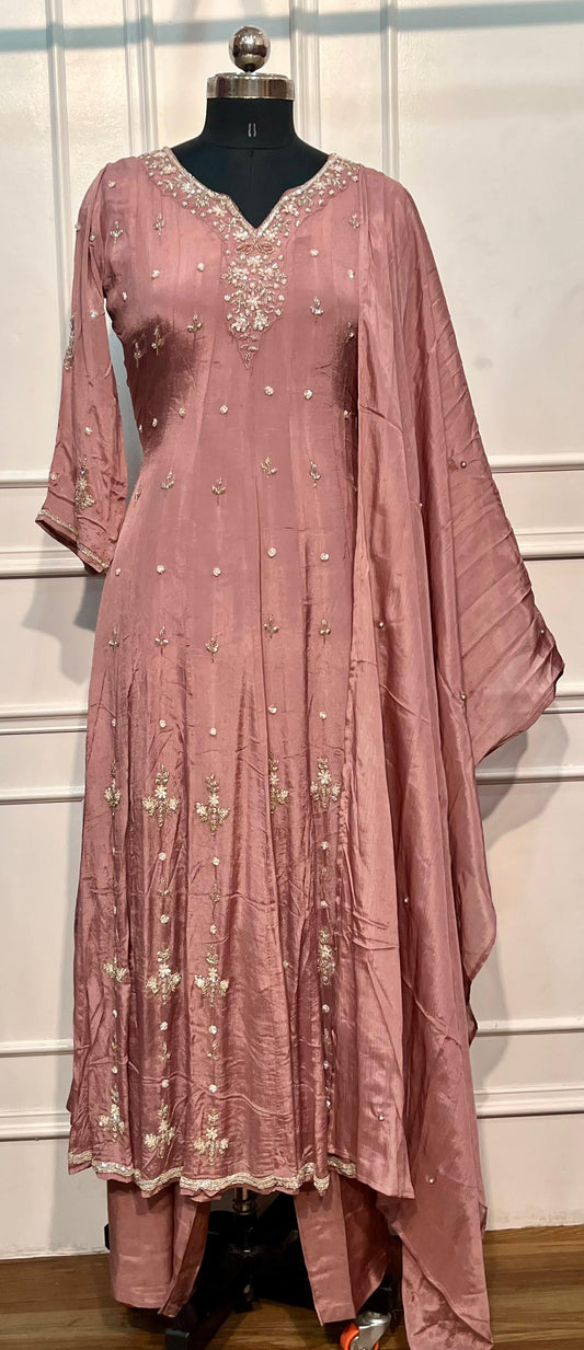 Rosaline Charm Premium Chinon Anarkali Suit Set (RT1198)