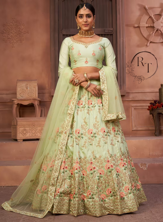 Net Flared Lehenga with Elegant Design Detailing