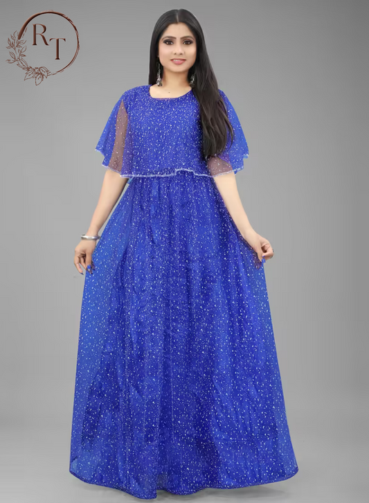 Women's Embellished Net A-Line Gown