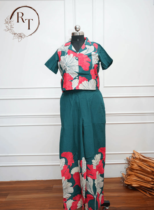 Green Printed Cotton Kurti