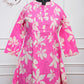 Pink Printed Cotton Long Kurti