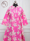 Pink Printed Cotton Long Kurti