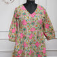 Cream Floral Cotton Kurti
