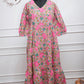 Pink Floral Cotton Kurti