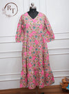 Pink Floral Cotton Kurti