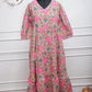 Pink Floral Cotton Kurti