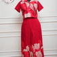 Red Printed Cotton Short Kurti