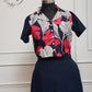 Navy Blue Printed Cotton Kurti
