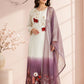 Elegant Lavender Garden Kurta 3PC Set  (RT 1001)