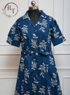 Blue Printed Cotton Long Kurti