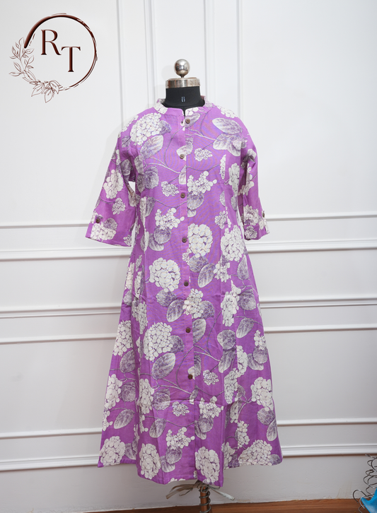 Lavender Garden Cotton Kurti