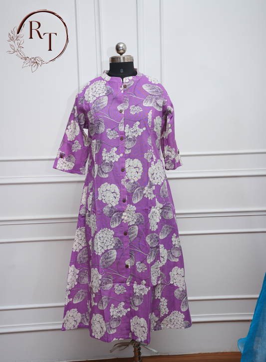 Lavender Garden Cotton Kurti