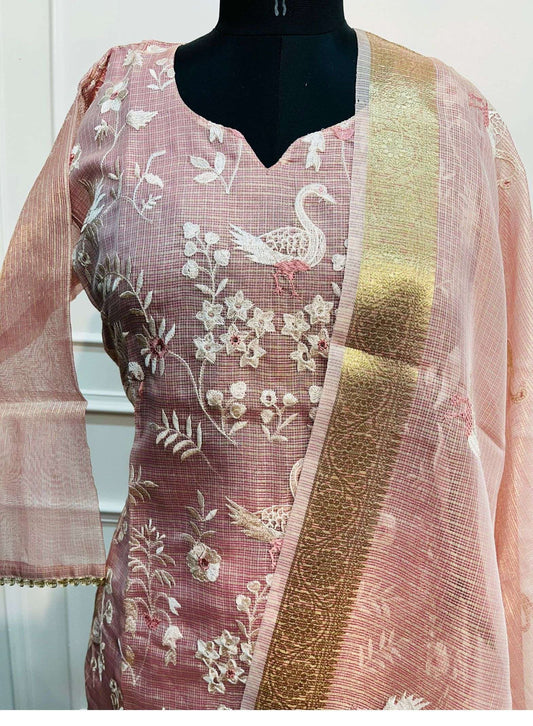 KOTA18 - Rose Gold Swan Straight Cut 3 Piece Set