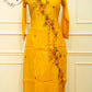 Mustard Yellow Floral Straight Cut 3 Piece Set