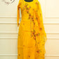 Mustard Yellow Floral Straight Cut 3 Piece Set