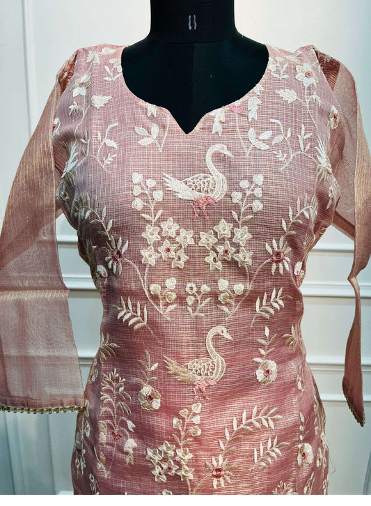 KOTA18 - Rose Gold Swan Straight Cut 3 Piece Set