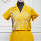 Yellow Cotton Short Kurti