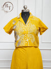 Yellow Cotton Short Kurti