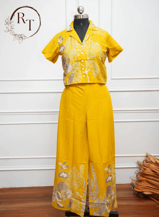 Yellow Cotton Short Kurti