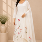 Pearl White Floral Elegance 3-Piece Suit Set (RT1372)
