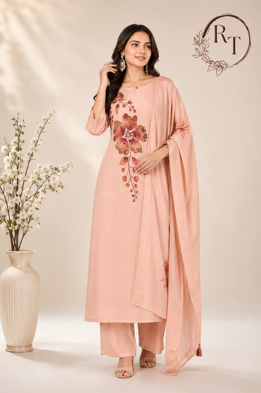 Blush Garden Chinon A-Line Suit Set (RT1049)