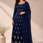 Navy Elegance Chinon Anarkali Set (RT1038)