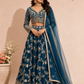 Royal Teal Banarasi Embroidered Lehenga Set (RT1289)