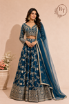 Royal Teal Banarasi Embroidered Lehenga Set (RT1289)